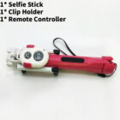 (Rose Red) Tripod Extendable Bluetooth Remote Shutter Selfie Stick For Holder Mobile Phone