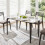 Homcom HOMCOM Dining Table for 4, Kitchen Table with Sintered Stone Tabletop, White 9
