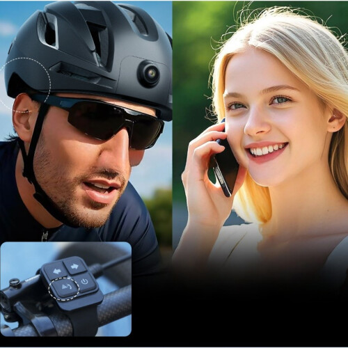 Casco da ciclismo Bluetooth per esterni con videocamera HD 1080P e GPS Black 2