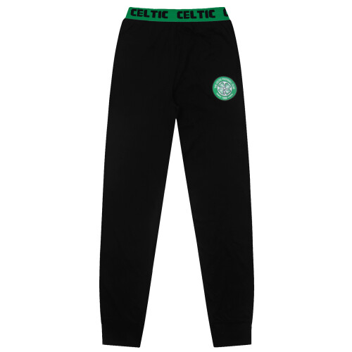 Celtic FC Official Gift Mens Premium Long Pyjamas Set Black Medium 2