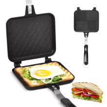 Toasted Sandwich Maker, Stovetop Toastie Maker with Detachable Handle, Non-Stick 2 Sided Sandwich Toaster, Portable Panini Press for Home & Camping