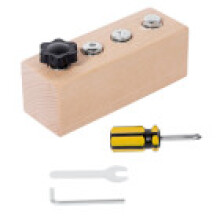 (Four Screws)Wooden Montessori Toy With Screw Set For Kids Fine Motor And Solving Problem