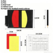 Album segnapunti arbitro calcio in pelle con cartellino rosso giallo per ufficiali partita