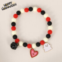 (Red)Halloween Pet Jewelry With Cute Ghost And Skull Beads For Cats Holiday Dress