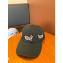 (Green)Kids Soft Top Curved Brim Hat Dachshund Embroidery Sunblock Ventilation Seasons