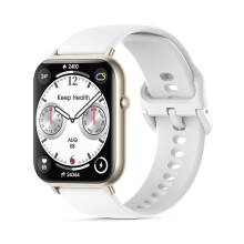Montre intelligente étanche - RNCYN - Q19 Max - 2.1 pouces - Blanc - Fréquence cardiaque - Température corporelle