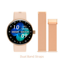 Montre intelligente écran AMOLED - RNCYN - KM28 - Écran incurvé 360x360 - Appel BT - Double bracelet