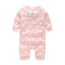 (Pink,L(66cm))Infant Bowknot Jumpsuits Kids Cotton Romper Bodysuit Outfit Clothes
