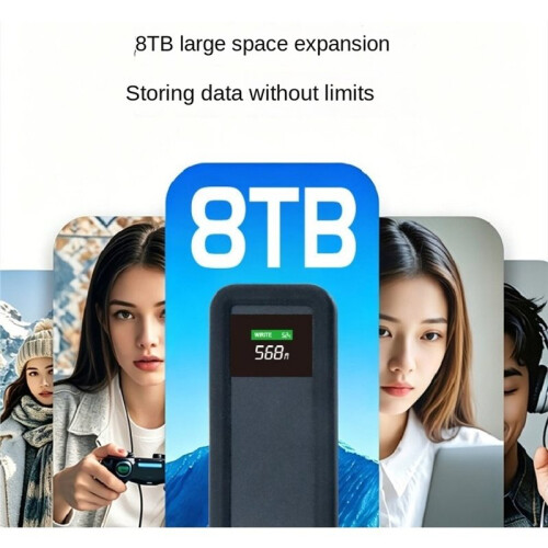 M.2 NVMe  SSD Enclosure  Display 10Gbps USB 3.2 Case Box Portable External M2 Adapter Case Support UASP Trim