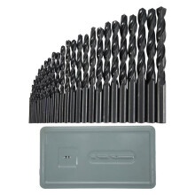 Metal Drill Bit Set for Screwdriver - 25 Pieces in Turquoise Case, HSS High Carbon Steel, Ideal for Metal Drilling