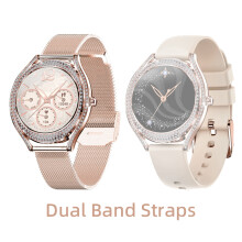 Montre intelligente pour femme - RNCYN - V66 - AMOLED 1.28 pouces - Fréquence cardiaque - Pression artérielle
