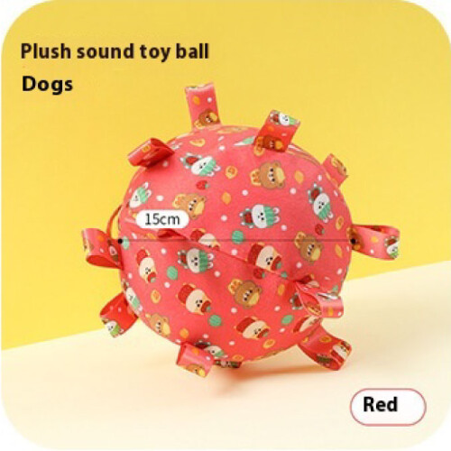 Plüschhundespielzeug - Phoesky - Rot - Glöckchen - Quietschball