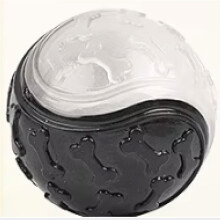 Interaktívna lopta pre psa - Phoesky - 9 cm - Čierna a biela - Vstavaný zvuk - Cvičenie a hra - TPR materiál