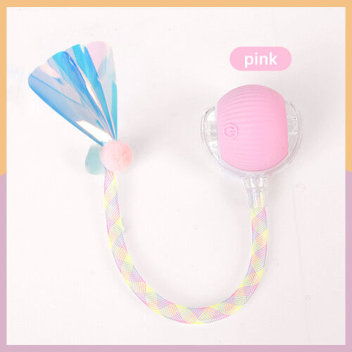 Interactive Pet Toy - Phoesky - Dragonfly Tail - Silicone - PC - Automatic Play - Pink - 32x5 cm
