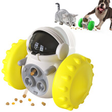 Interaktívna hračka pre psa - Phoesky - Robot na dávkovanie krmiva - 138x111 mm - Žltá - Netoxický plast