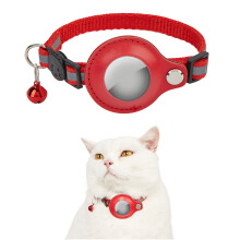 Collier pour chat anti-perte - Phoesky - Rouge - Nylon - 33x1 cm - Localisateur intégré - Accessoires colorés