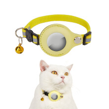 Collier pour chat anti-perte - Phoesky - Jaune - Nylon - 33x1 cm - Localisateur intégré - Pour chats et chiots