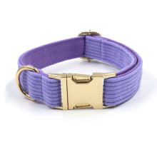 Collier de chien en velours côtelé - Phoesky - Motif rayé - Gravé au laser - Respirant - Boucle en métal - Réglable