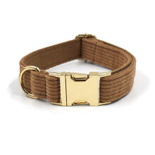 Collier de chien en velours côtelé - Phoesky - Motif rayé - Gravé au laser - Respirant - Boucle en métal - Réglable