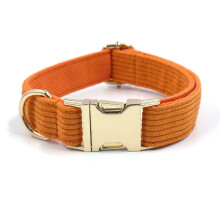 Collier de chien en velours côtelé - Phoesky - Personnalisé - Motif rayé - Gravé au laser - Respirant - Boucle en métal