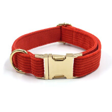 Collier de chien en velours côtelé - Phoesky - Motif rayé - Gravé au laser - Respirant - Boucle en métal - Réglable
