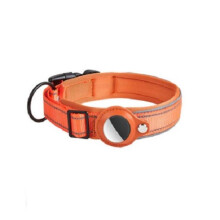 Collier de localisation pour animaux - Phoesky - Anti-perte - Rembourré - Boucle en métal - Réglable - Orange - Nylon