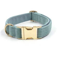 Collier pour chien en velours côtelé - Phoesky - Motif rayé - Gravé au laser - Respirant - Boucle en métal - Réglable