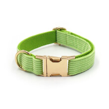 Collier de chien en velours côtelé - Phoesky - Motif rayé - Gravé au laser - Respirant - Boucle en métal - Réglable