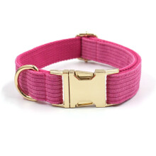 Collier de chien en velours côtelé - Phoesky - Motif rayé - Gravé au laser - Respirant - Boucle en métal - Réglable