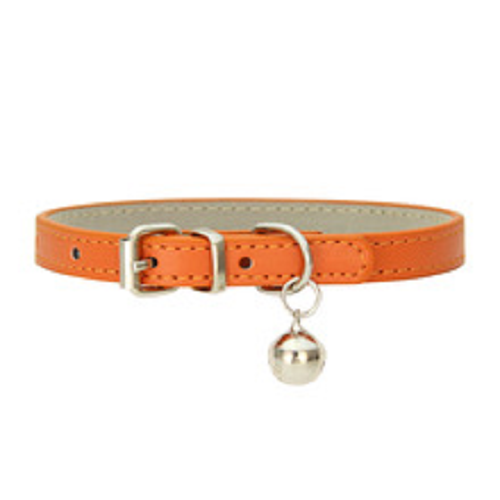 PU leather pet collar - Phoesky - Satin bell - Copper, iron, and aluminum materials - Solid pattern