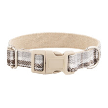 Collier pour animaux de compagnie - Phoesky - Réglable - Boucle en métal - Écologique - Lin doux - Grille grise
