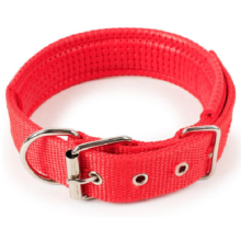 Collier de chien rembourré - Phoesky - Boucle en métal réglable - Rouge - M - Nylon - 2.5x55 cm - Pour chien et chat
