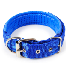 Collier de chien rembourré - Phoesky - Boucle en métal réglable - Bleu - M - Nylon - 2.5x55 cm - Pour chien et chat