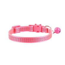 Collier pour animaux en nylon réfléchissant - Phoesky - Rembourré - Motif à pois - Rose - 20-28 cm - Pour chien et chat