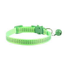 Collier pour animaux de compagnie - Phoesky - Nylon - Réfléchissant - Rembourré - Motif à pois - Vert - 20-28 cm