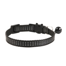 Collier pour animaux en nylon - Phoesky - Réfléchissant - Rembourré - Motif à pois - Noir - 20-28 cm