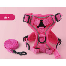 Colete para animais de estimação - Phoesky - Fivelas refletoras - Respirável - Poliéster - Tamanho G - Rosa