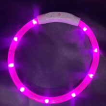 Phoesky LED-lemmikkikaulapanta - USB-lataus - Vaaleanpunainen valohelmi - Säädettävä - Tukeva - 40/50/70 cm - PVC