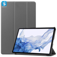 Hoesje voor Samsung Galaxy Tab S8 tablet - RNCYN - Ultradun - PU-leer - Drievoudig opvouwbaar - Grijs