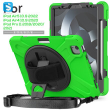 Robuuste tablethoes - RNCYN - Voor iPad Pro 11 en iPad Air 4/5 - Leer - 10,2 inch - Materialen: TPU, PC, siliconen