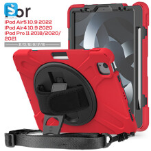 Robuuste tablethoes - RNCYN - Compatibel met iPad Pro 11, iPad Air 4/5 - Leer - Schermgrootte 10,2 inch