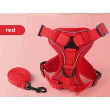 Colete para animais de estimação - Phoesky - Fivelas refletoras - Respirável - Vermelho - Tamanho M - Poliéster