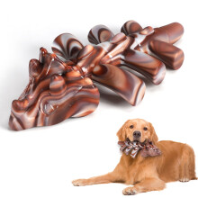 Nylon-Hundespielzeug - Phoesky - Knochenform - Unzerstörbar - Für Hunde mit starkem Kaudrang - Brauner Triceratops