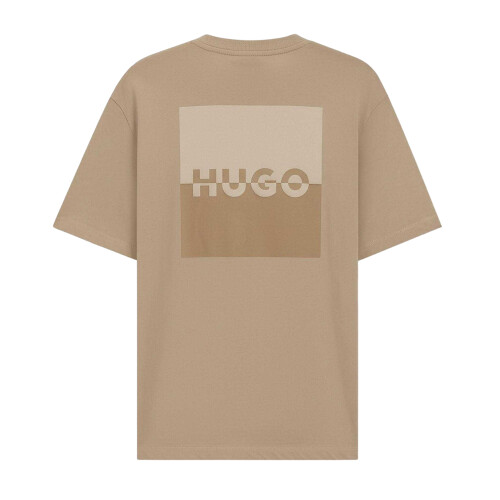 Hugo Boss (XL, Beige) Hugo Boss Mens Dusplito Split Logo T-Shirt 1