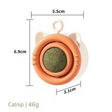 Interaktívna hračka pre mačky - Phoesky - s príchuťou mačacej mäty - ovocná guľôčka - oranžová - 6,9 x 5,5 cm - materiál ABS