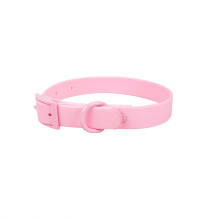 Sada obojku a vodítka pre domáce zvieratá Phoesky - mäkké PVC - vodeodolné - moderný štýl - ružová - veľkosť S/M/L
