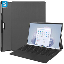 Beschermhoes voor tablet - RNCYN - PU-leer - Surface Pro 9 - Grijs - PC + PU-materiaal - Beschermende functie