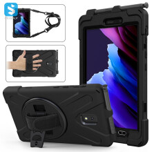 Robuuste tablethoes - RNCYN - Samsung Galaxy Tab Active 3 - Geïntegreerde standaard - Afneembare schouderriem