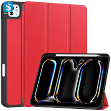 Slimme hoes voor iPad Pro 11 - RNCYN - Rood - Compatibel met iPad Pro 11 M1, M2, 1e, 2e, 3e en 4e generatie