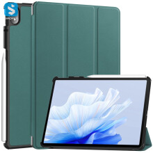 Huawei tablethoes - RNCYN - PU-leer - Drievoudig opvouwbaar - Compatibel met Huawei MatePad Air 11.5 2023 - Donkergroen